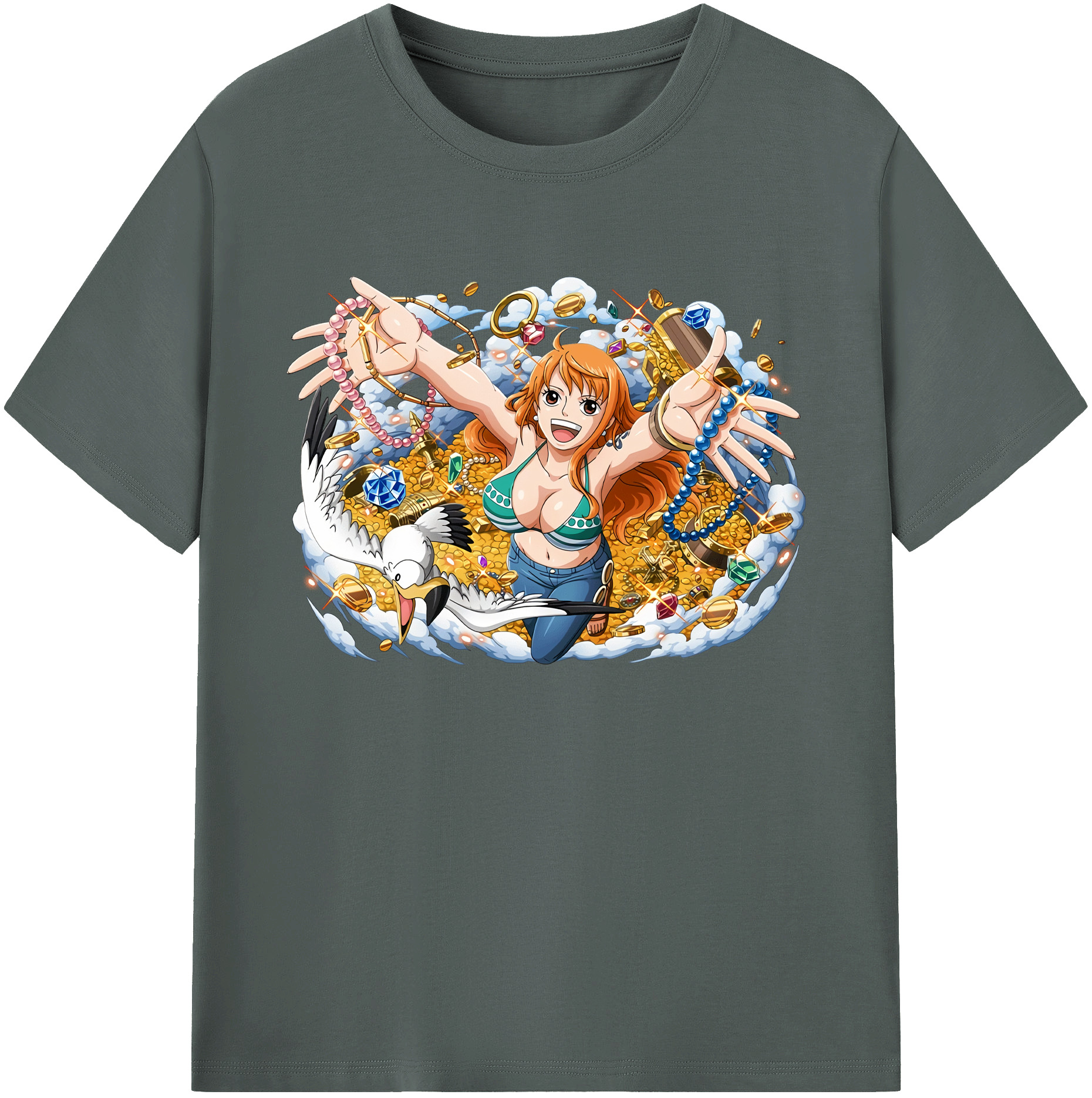 ワンピース ナミ ONE PIECE Nami 綿100％ メンズ半袖Tシャツ｜肌触りやわらか＆通気性